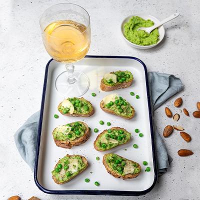 Crostinis petits pois